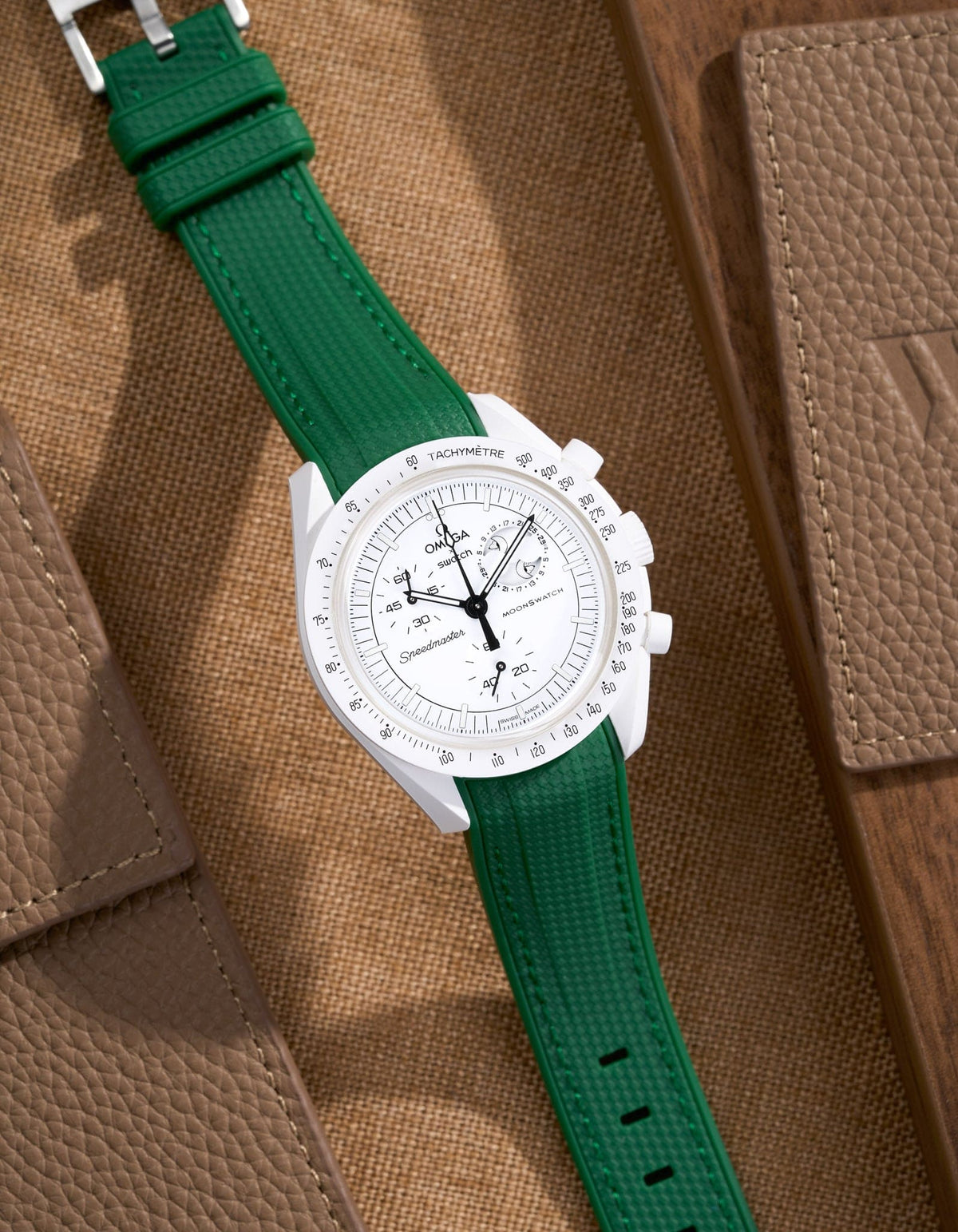 Curved Vertech Rubber Strap - Green - OM Luxury